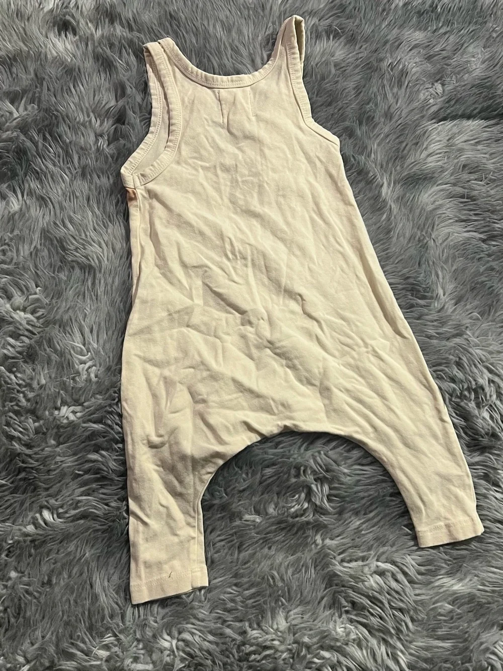 Little Urban Cream Baby Romper with Rainbow Chevron Detail (3/6m)